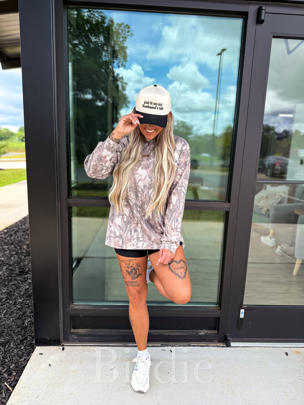 BIRDIE Woodland Wash Camo Long Sleeve Tee