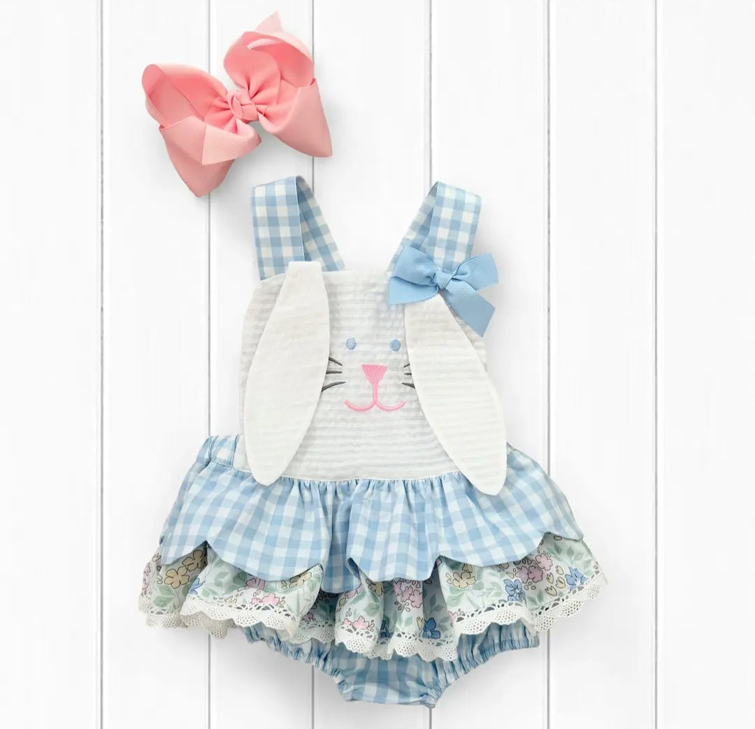 Blue Skirted Bunny Bubble by Seven Latern Lane