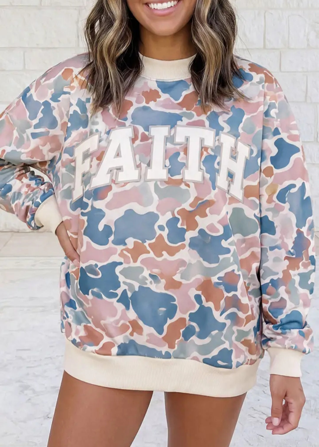 Letter Print Mock Neck Sweatshirts - S-4X