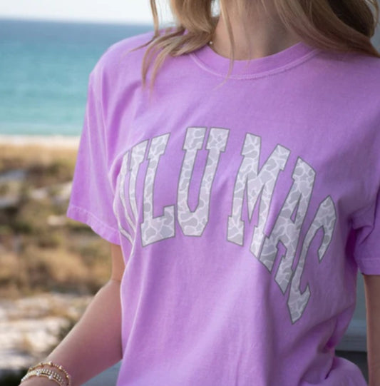 Lulu Mac Camo Adult Neon Violet Comfort Colors Tee