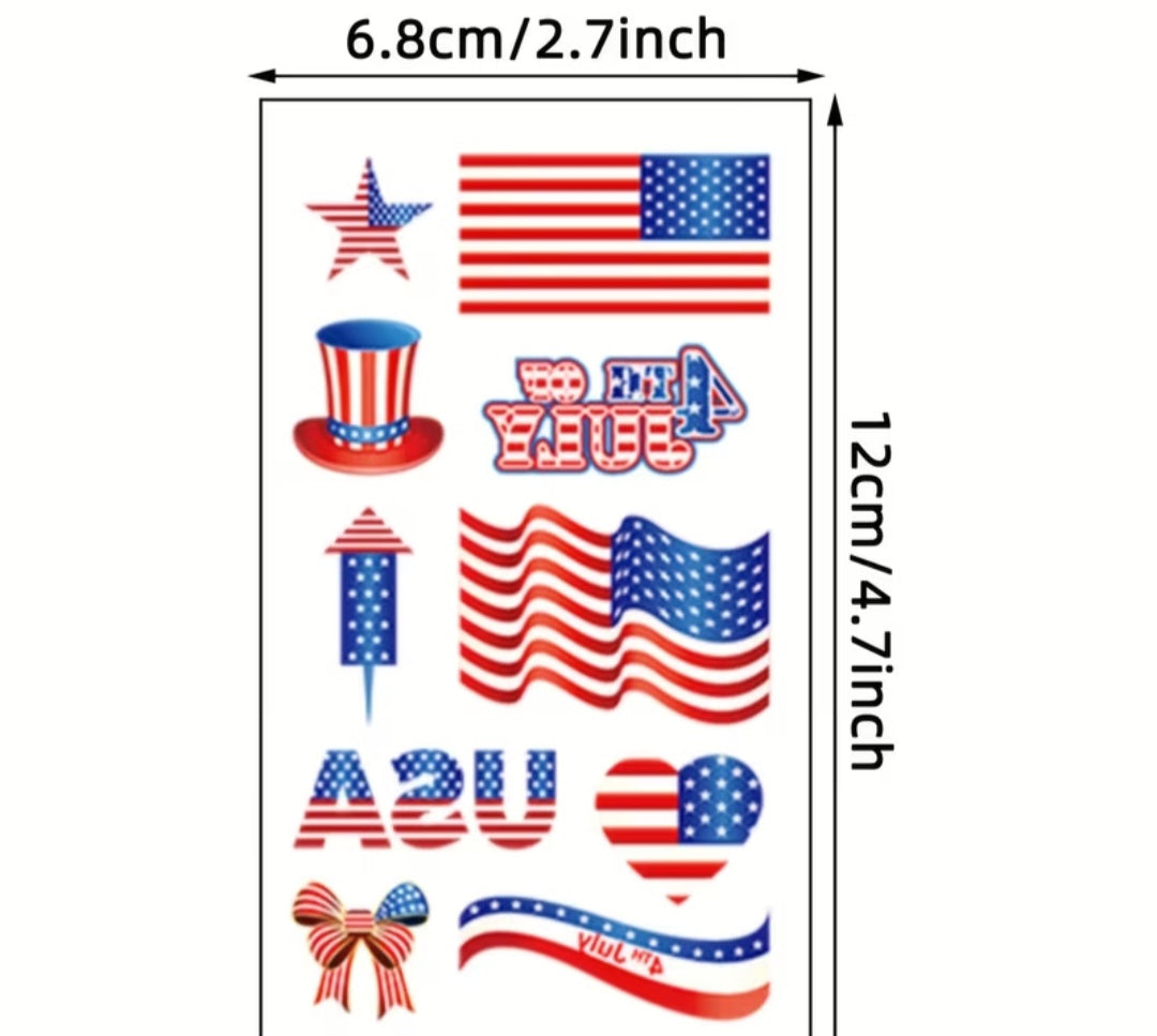 America Independence Day Temporary Tattoos