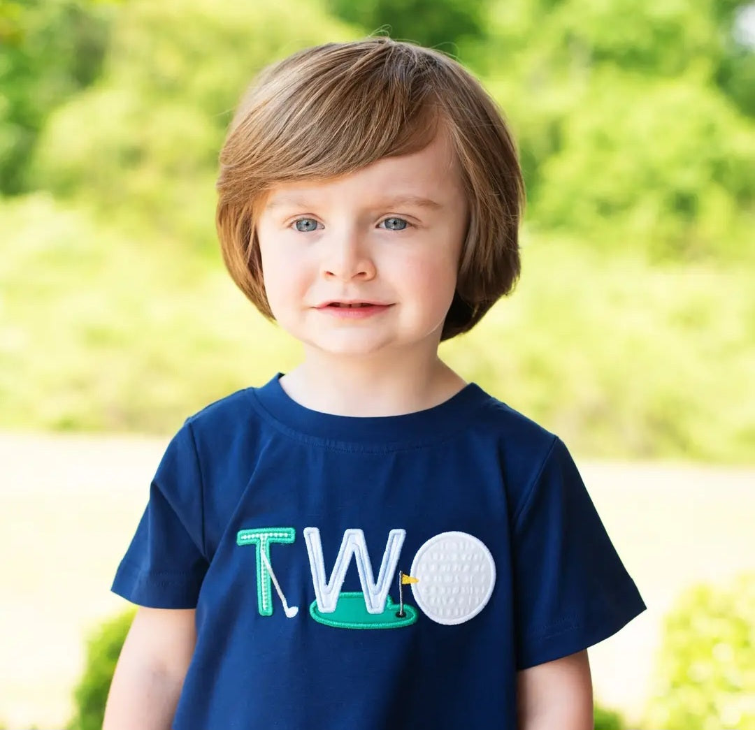 Teeing Up To Two Birthday Golf Club Tee by Seven Latern Lane