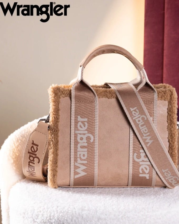 Wrangler Sherpa Small Canvas Tote/Crossbody