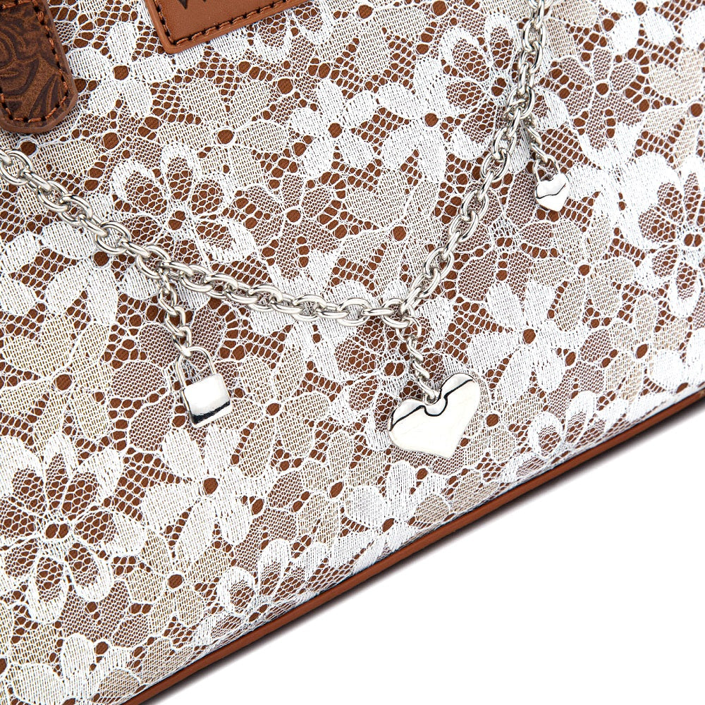 Preorder Wrangler Western Chic Lace with Chain Charm Satchel/Crossbody Bag