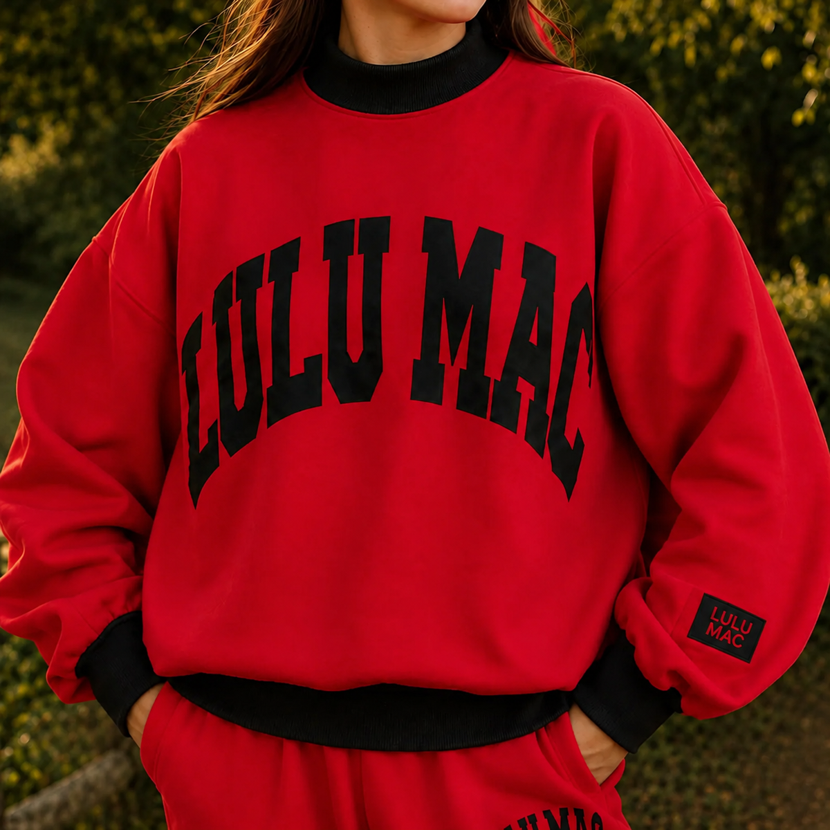 Lulu Mac Puff Mock Neck Sweatshirt