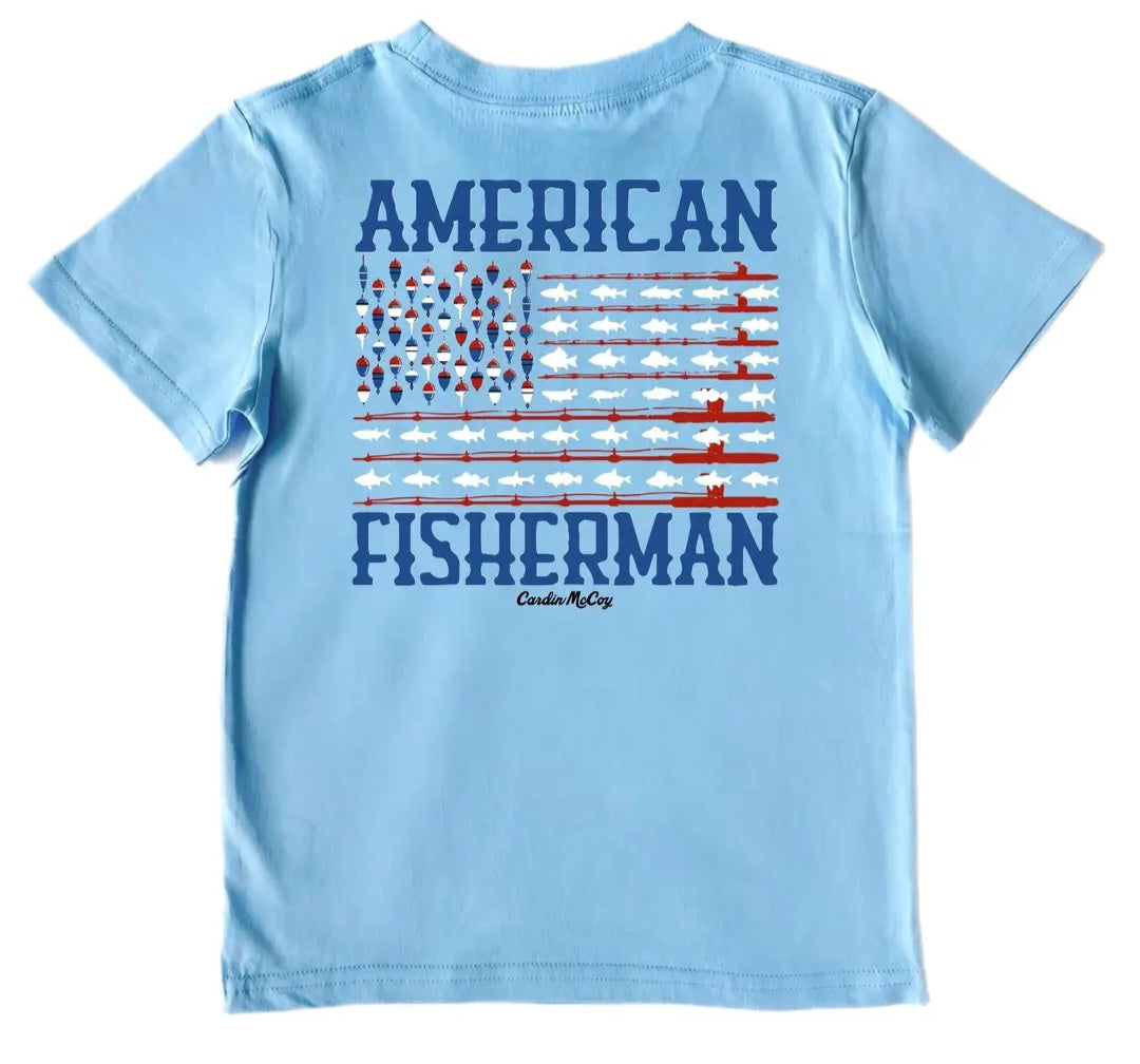 Cardin McCoy Boys' American Fisherman Short Sleeve Tee
