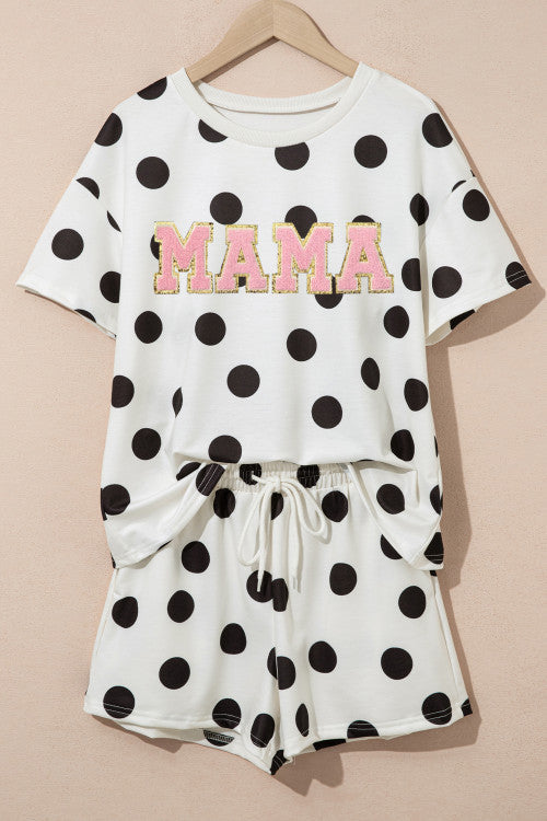 Mama Chenille Polka Dot Set