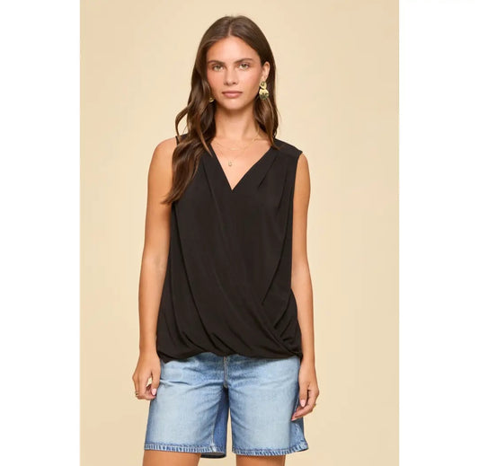 Dear Scarlett Surplice Neckline Sleeveless Top