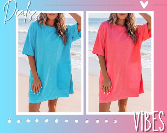Loose Casual Dress - Blue