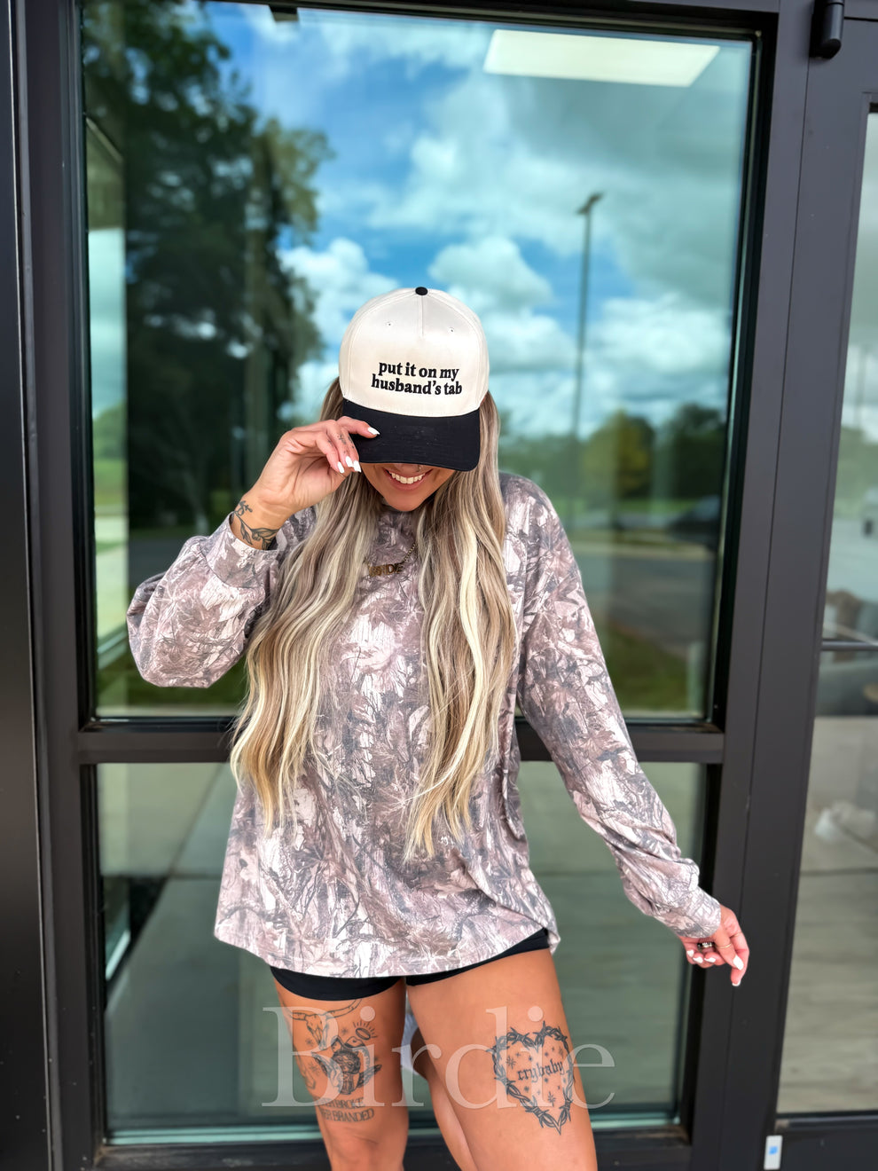 BIRDIE Woodland Wash Camo Long Sleeve Tee