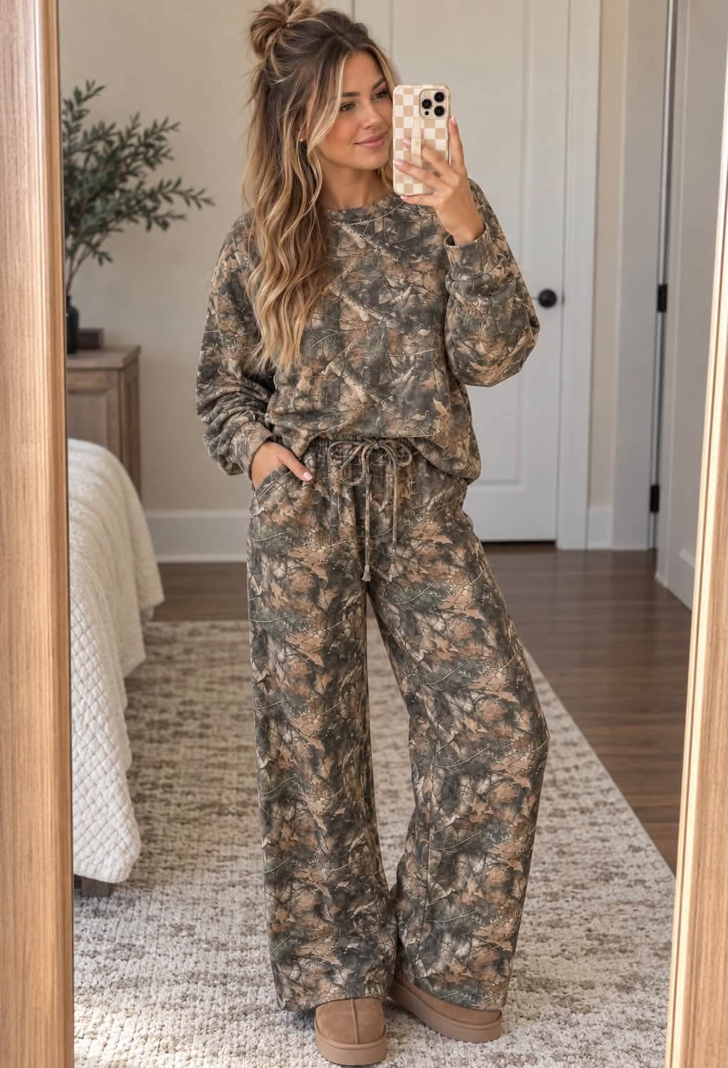 Camo Long Sleeve Pants Set