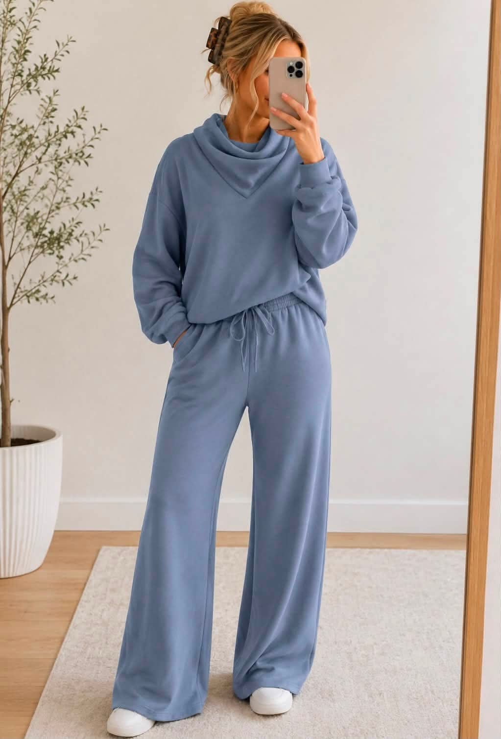 Blue Pullover Athletic Set