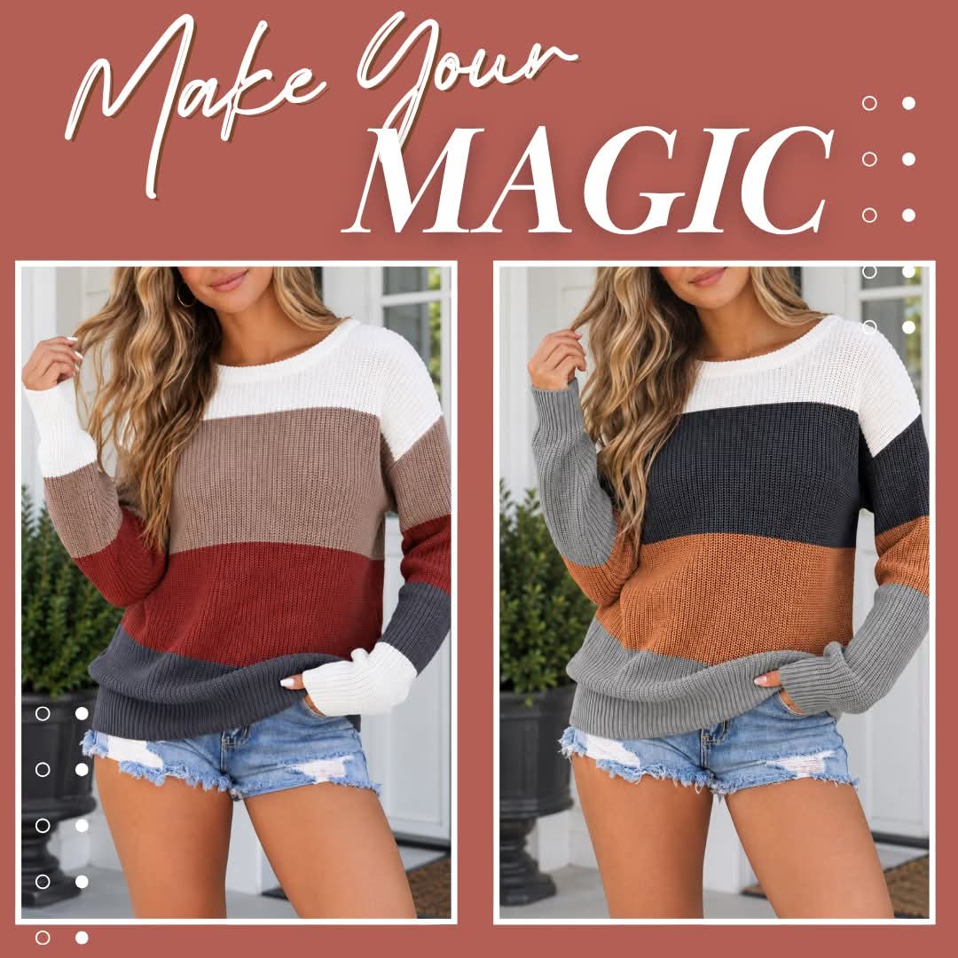 Colorblock Knitted Sweater