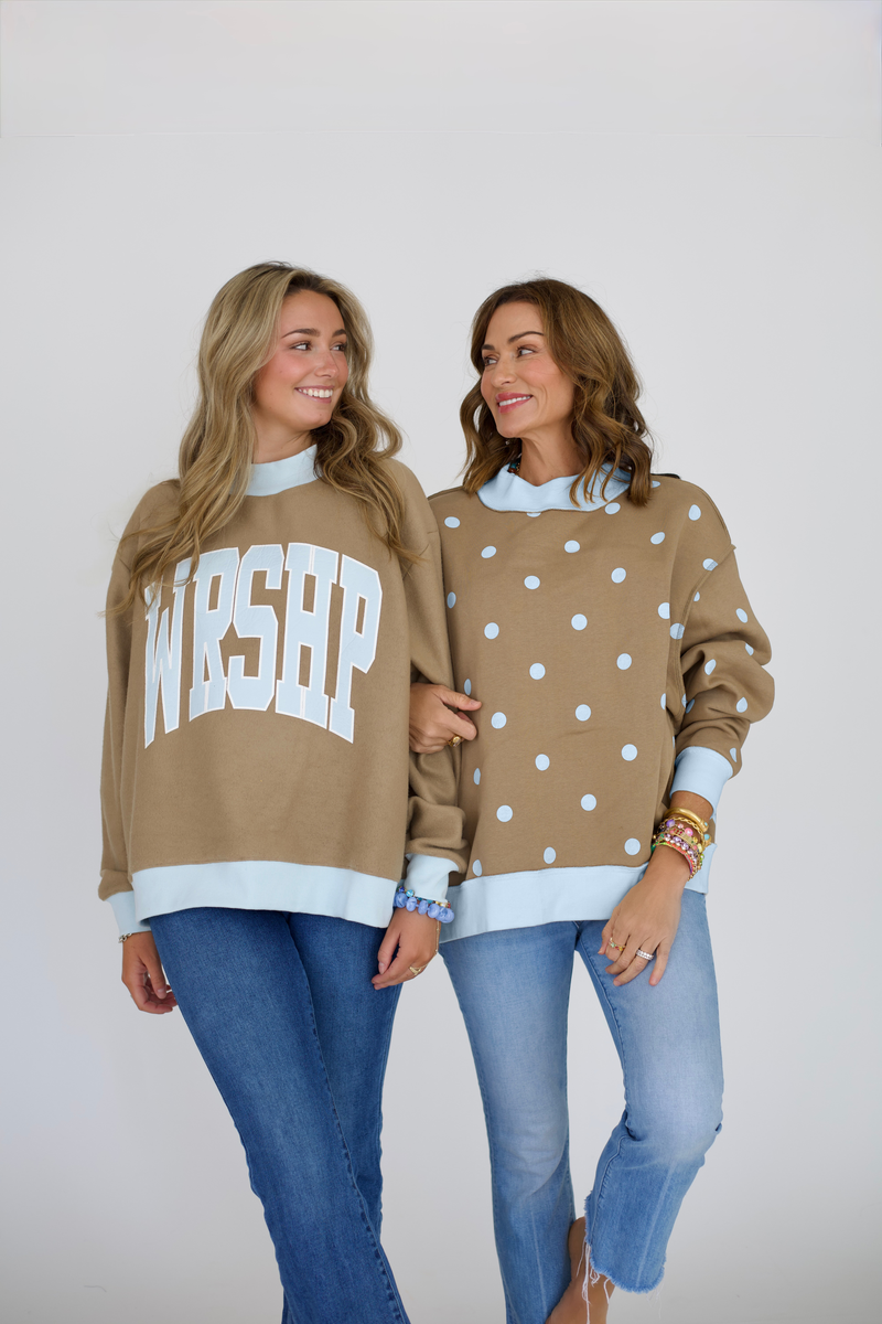 Poppy and Pine 2 sided Mock Neck Sweatshirt