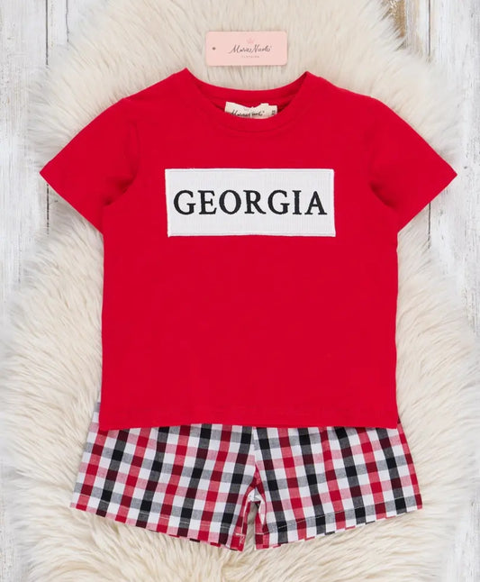 Marie Nicole Georgia Smocked Gingham Outfit