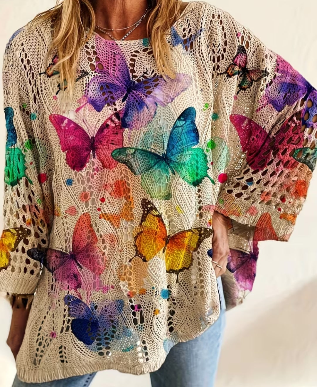 Butterfly Crochet Sweater