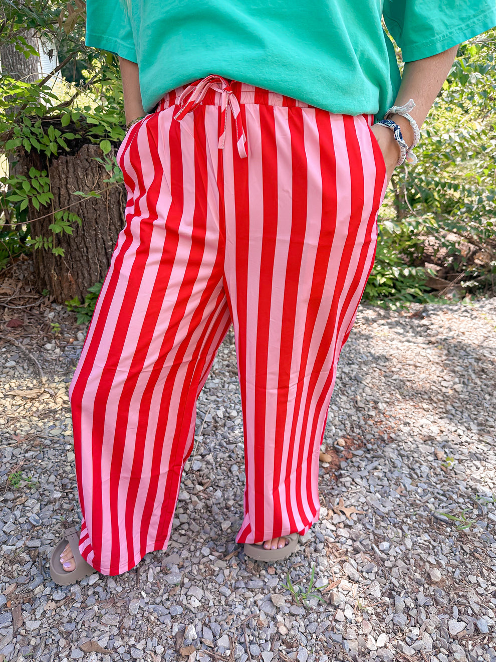 Wicker Road Cherry Pop Stripe Pants Preorder