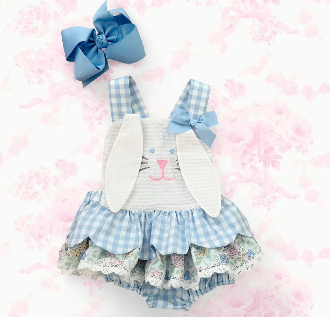 Blue Skirted Bunny Bubble by Seven Latern Lane