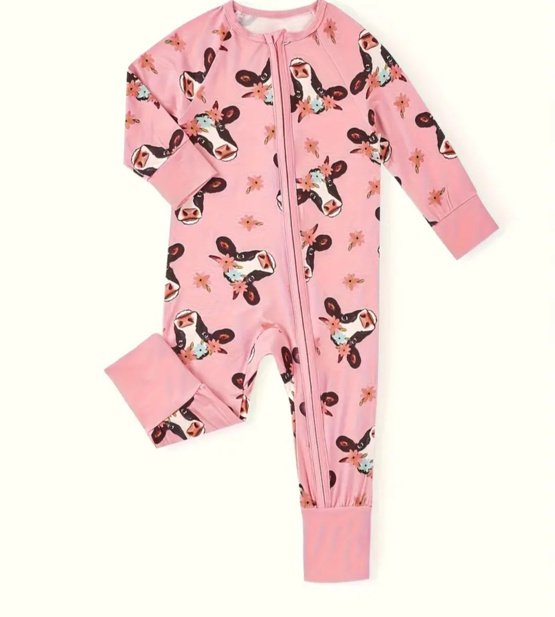 Baby Girls Cow Bamboo Sleeper