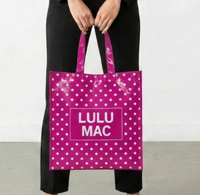 Lulu Mac Reusable Tote - Hot Pink White Dot